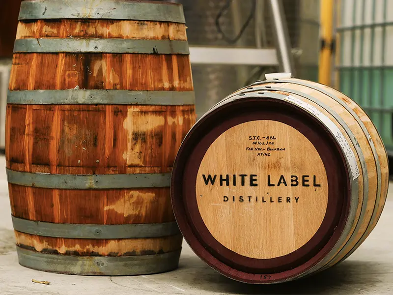 private whisky casks at the white label distillery in tasmania